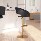 Sgabello da bar moderno, vinile, regolazione pneumatica dell'altezza, 53,34 cm L x 52,07 cm P x 85,09-106,68 cm H