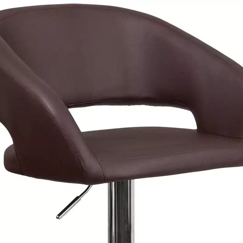 Sgabello da bar moderno, vinile, regolazione pneumatica dell'altezza, 53,34 cm L x 52,07 cm P x 85,09-106,68 cm H