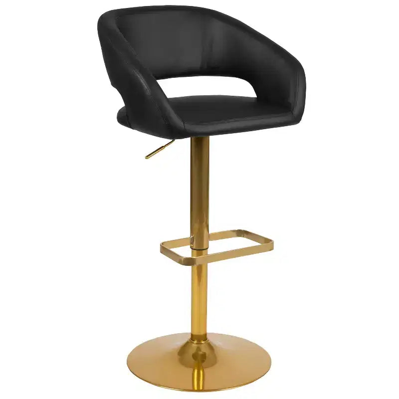 Sgabello da bar moderno, vinile, regolazione pneumatica dell'altezza, 53,34 cm L x 52,07 cm P x 85,09-106,68 cm H