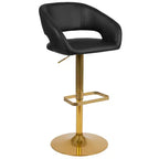 Sgabello da bar moderno, vinile, regolazione pneumatica dell'altezza, 53,34 cm L x 52,07 cm P x 85,09-106,68 cm H