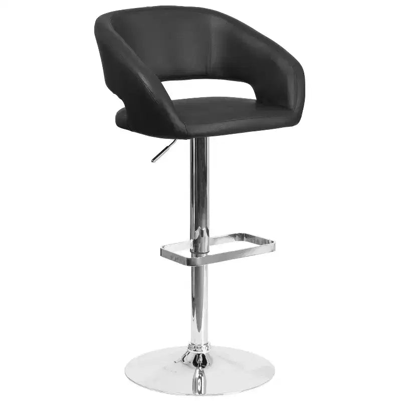 Sgabello da bar moderno, vinile, regolazione pneumatica dell'altezza, 53,34 cm L x 52,07 cm P x 85,09-106,68 cm H