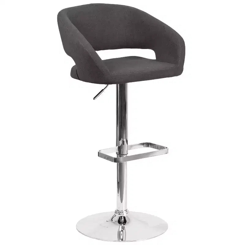 Sgabello da bar moderno, vinile, regolazione pneumatica dell'altezza, 53,34 cm L x 52,07 cm P x 85,09-106,68 cm H