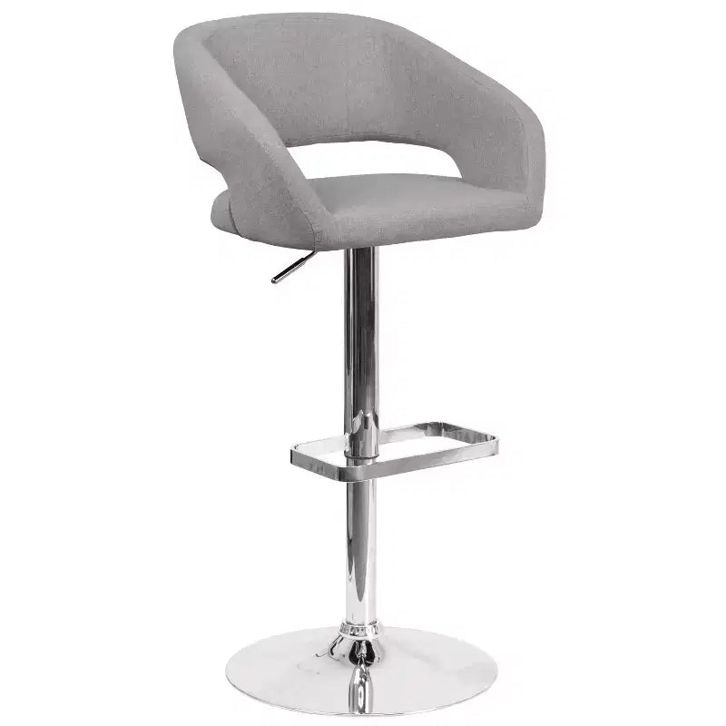 Sgabello da bar moderno, vinile, regolazione pneumatica dell'altezza, 53,34 cm L x 52,07 cm P x 85,09-106,68 cm H