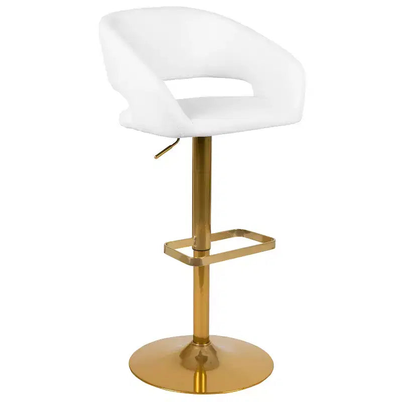 Sgabello da bar moderno, vinile, regolazione pneumatica dell'altezza, 53,34 cm L x 52,07 cm P x 85,09-106,68 cm H