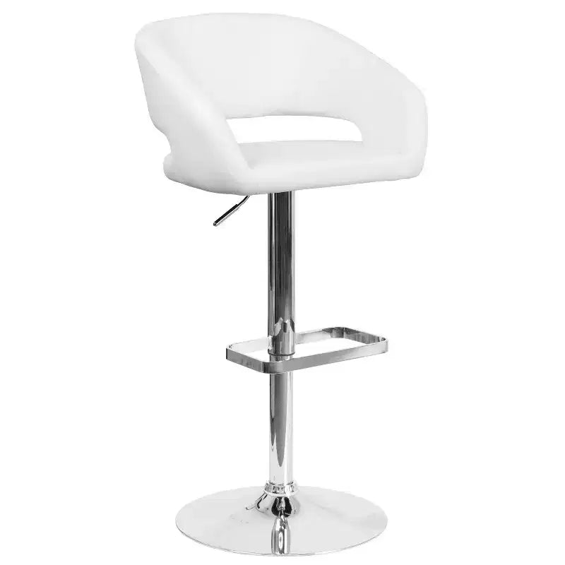 Sgabello da bar moderno, vinile, regolazione pneumatica dell'altezza, 53,34 cm L x 52,07 cm P x 85,09-106,68 cm H