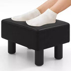 Pouf Poggiapiedi Rettangolare in Pelle Sintetica, 40,6 x 30,5 x 24,1 cm, Capacità 150 kg, Scomparto con Cerniera
