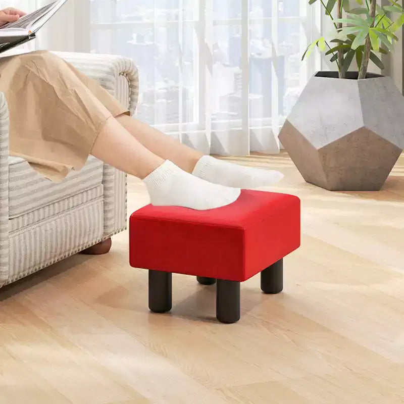 Pouf Poggiapiedi Rettangolare in Pelle Sintetica, 40,6 x 30,5 x 24,1 cm, Capacità 150 kg, Scomparto con Cerniera