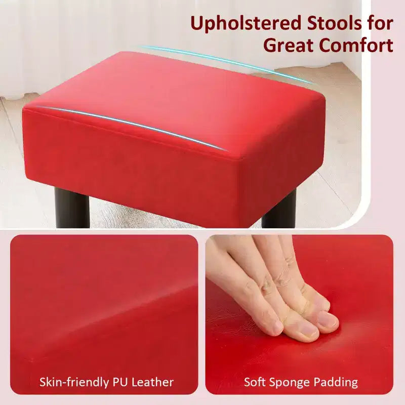 Pouf Poggiapiedi Rettangolare in Pelle Sintetica, 40,6 x 30,5 x 24,1 cm, Capacità 150 kg, Scomparto con Cerniera