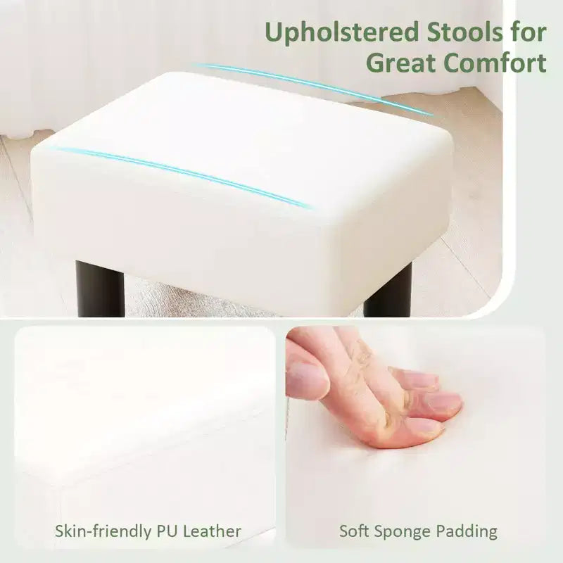 Pouf Poggiapiedi Rettangolare in Pelle Sintetica, 40,6 x 30,5 x 24,1 cm, Capacità 150 kg, Scomparto con Cerniera