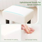 Pouf Poggiapiedi Rettangolare in Pelle Sintetica, 40,6 x 30,5 x 24,1 cm, Capacità 150 kg, Scomparto con Cerniera