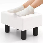 Pouf Poggiapiedi Rettangolare in Pelle Sintetica, 40,6 x 30,5 x 24,1 cm, Capacità 150 kg, Scomparto con Cerniera