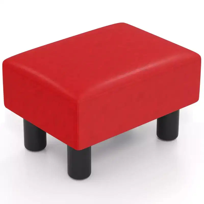 Pouf Poggiapiedi Rettangolare in Pelle Sintetica, 40,6 x 30,5 x 24,1 cm, Capacità 150 kg, Scomparto con Cerniera