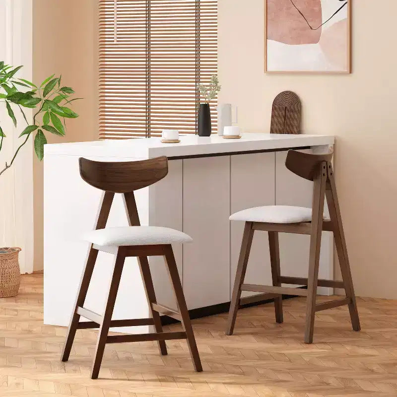 Set di 2 sgabelli da bar Stocker imbottiti altezza bancone
