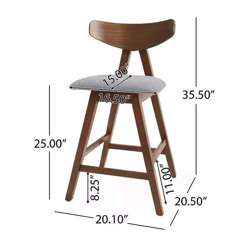 Set di 2 sgabelli da bar Stocker imbottiti altezza bancone