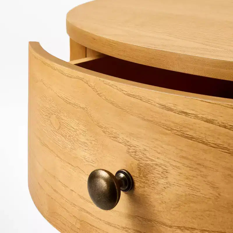 Comodino Harriett, legno naturale